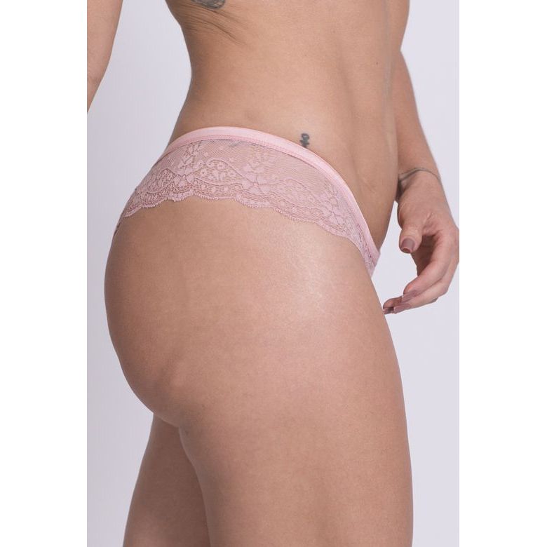 TANGA EM MICROFIBRA E RENDA