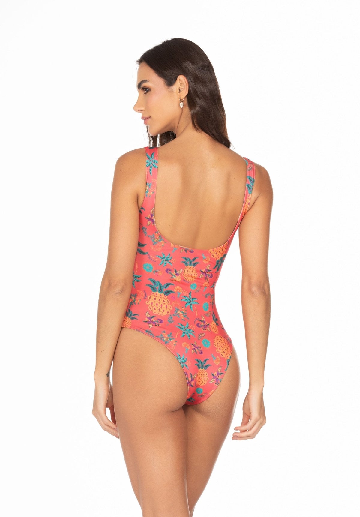 Maiô Regata – Fundo Vermelho e Abacaxi