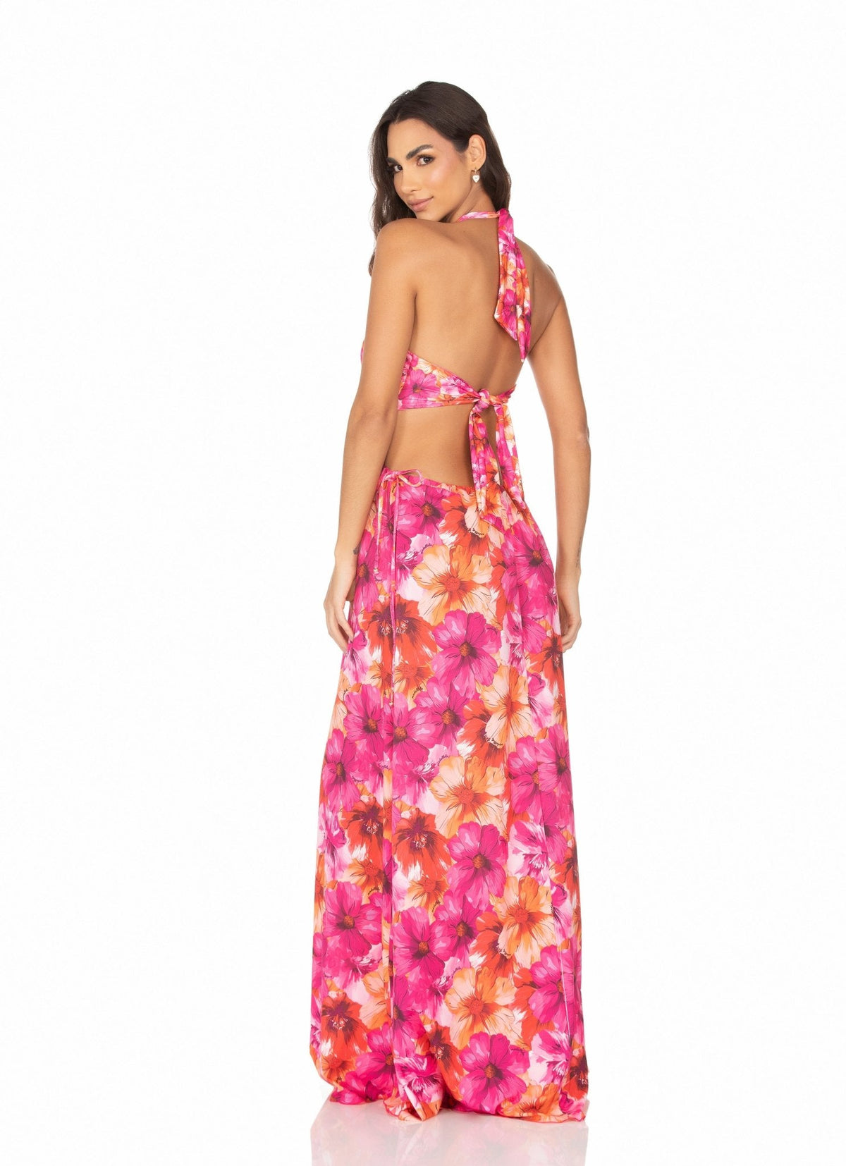 Vestido Longo Com Argola Flor