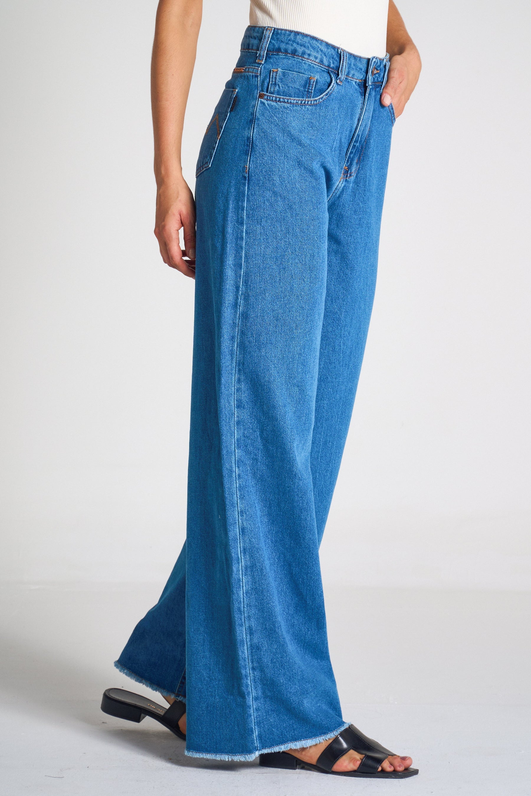 CALÇA JEANS WIDE LEG