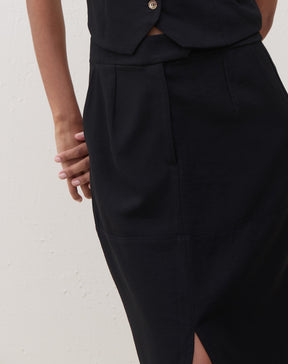 SAIA MIDI COM FENDA FRONTAL ALFAIATARIA