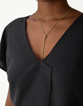 Blusa Manga Curta Decote V