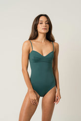 Maiô Bardot Verde Profundo