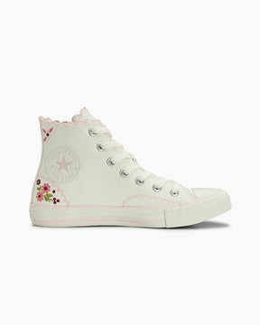 Tênis Cano Alto Bordado Floral