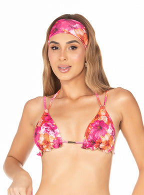 Biquíni Top Com Babadinhos E Calcinha de Amarrar – Flor