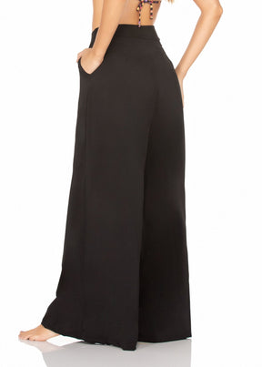 Calça Pantalona Com Bolso – Preto
