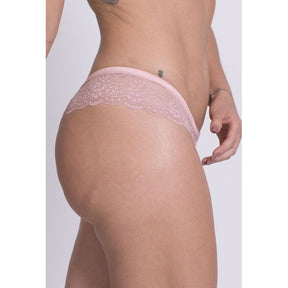 TANGA EM MICROFIBRA E RENDA