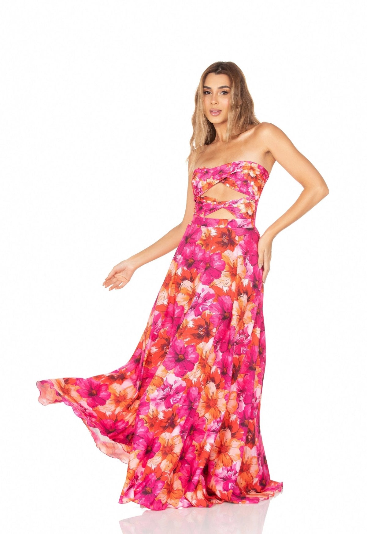 Saia Longa Com Zíper Flor