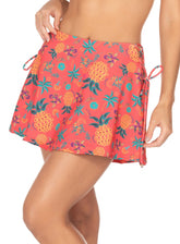 Sainha Rodada Fundo Vermelho e Abacaxi